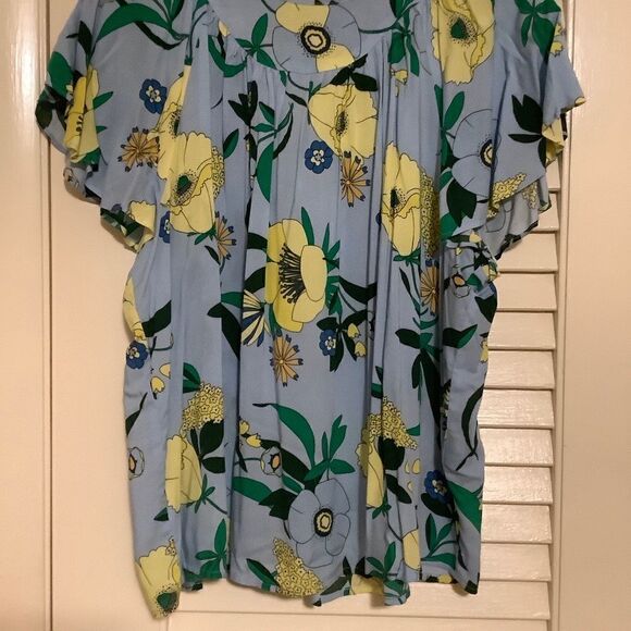 NWT𝅺international CONCEPTS WOMAN S/S FLORAL TIES BACK WOMAN BLOUSE SIZE US PXL‌ - Picture 10 of 13